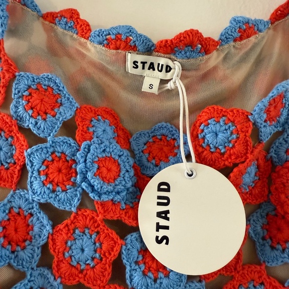 STAUD Hoya Crochet Mini Dress Small - Picture 3 of 7